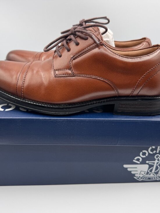 Dockers Garfield Cap Toe Oxford Tan Men\'s 7M EU39 090-36452 Dress Shoes
